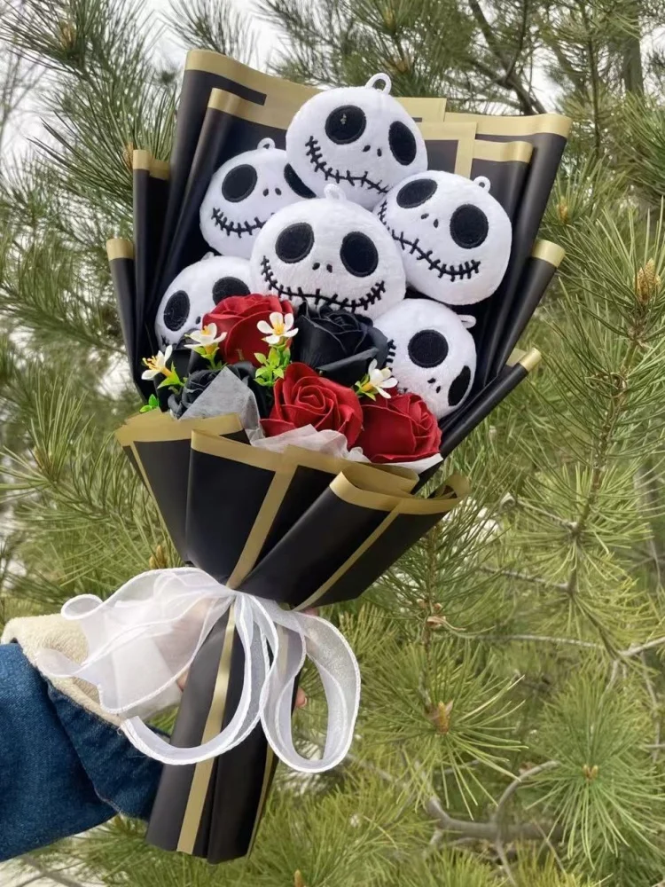 Halloweenowe Jack szkieleton pluszowe bukiet z lalek zabawki wypchane przerażająca czaszka święta duchów urodzinowe prezenty walentynkowe świąteczne — 2