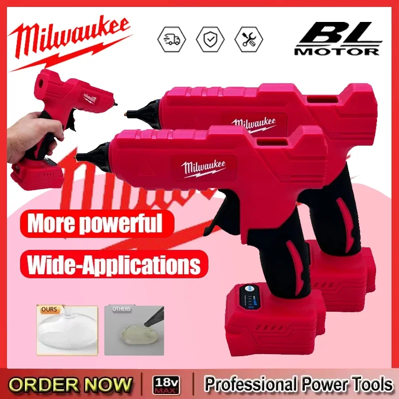 

Пистолет для термоплавкого клея Milwaukee, электрический пистолет для термоплавкого клея, литий-ионный аккумулятор 18 В, сделай сам, для украшения упаковки, батарея 18 В
