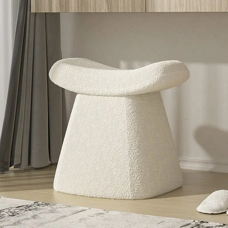 FULLLOVE Modern Minimalist Home Lamb Velvet Stool European Style Dressing Stool Living Room Furniture Bedroom Makeup Stool 2023