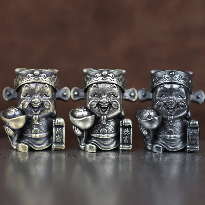 

Бусины-талисманы из латуни с изображением китайского бога богатства, для уличного использования, EDC, DIY, для плетеных шнурков, подвесок, браслетов, аксессуаров ﻿
