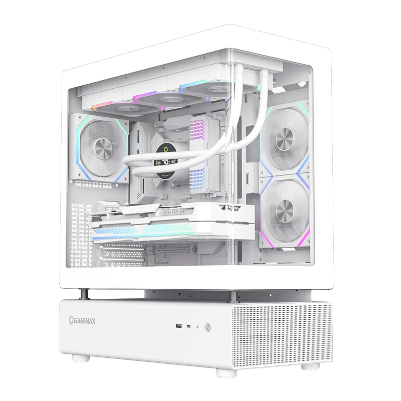 

Full Tower ATX Gaming PC Case with Fan Detachable Modular Design 270 Coverage 6 ARGB Fans Curved Glass ATX PSU