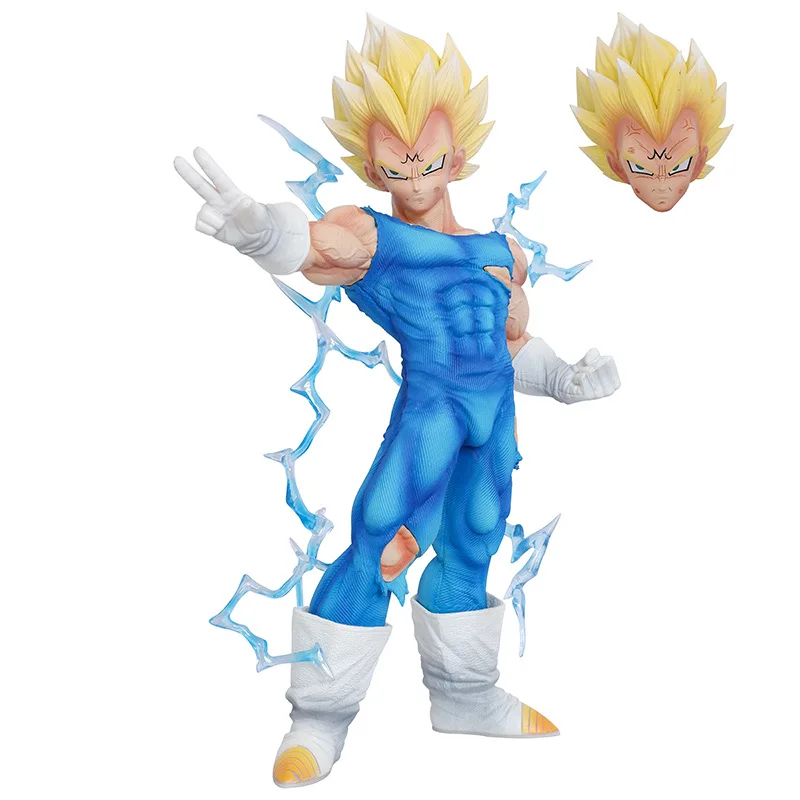 Anime Dragon Ball Z Super Saiyan Vegeta PVC Action Figure Battle Statue Ornament 2 Heads Model Kids Toys Doll Gifts 26cm