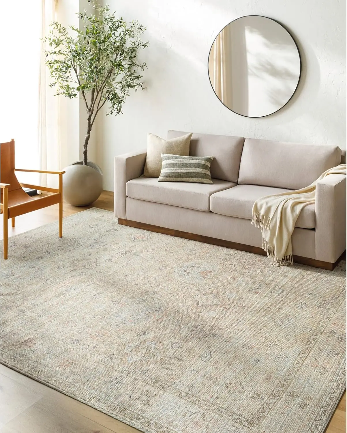 

Livabliss x Becki Owens Marlene Vintage Medallion Area Rug, 7'10" x 10', Cream