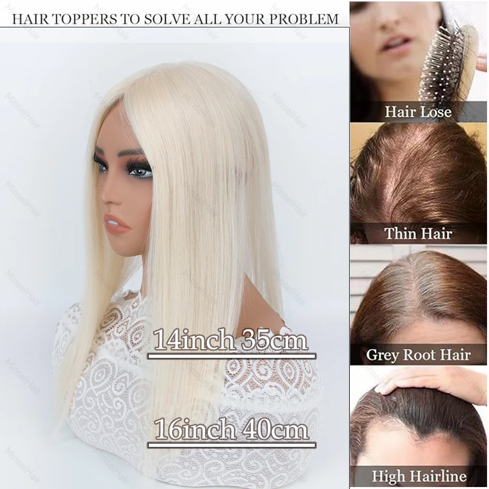 شعر بشري علوي 3 × 5 قاعدة أحادية شعر ريمي ممتاز 14 بوصة - 16 بوصة كروشيه يدوي 130% كثافة أشقر قابل للتنفس # 1001