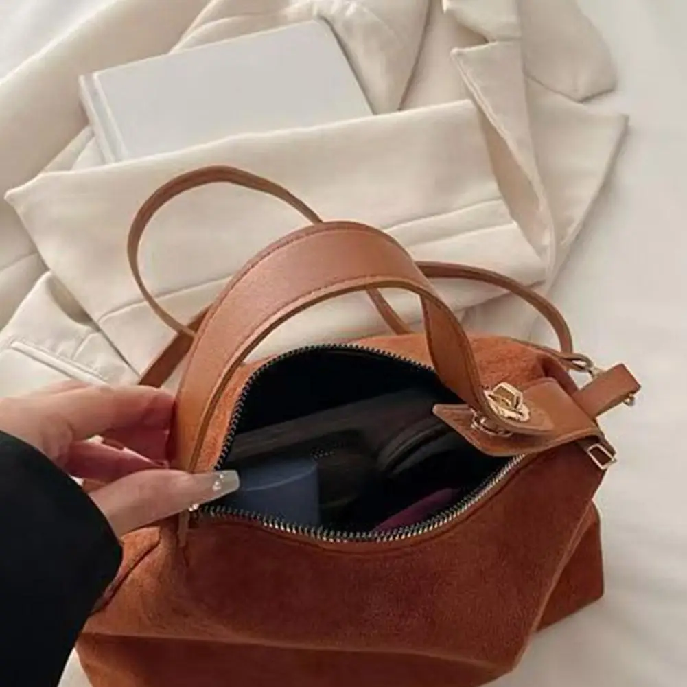 Vintage-Umhängetasche, große Kapazität, Tragetasche aus mattiertem Leder, lässige Crossbody-Pendlerhandtasche für Damen – Detail 26
