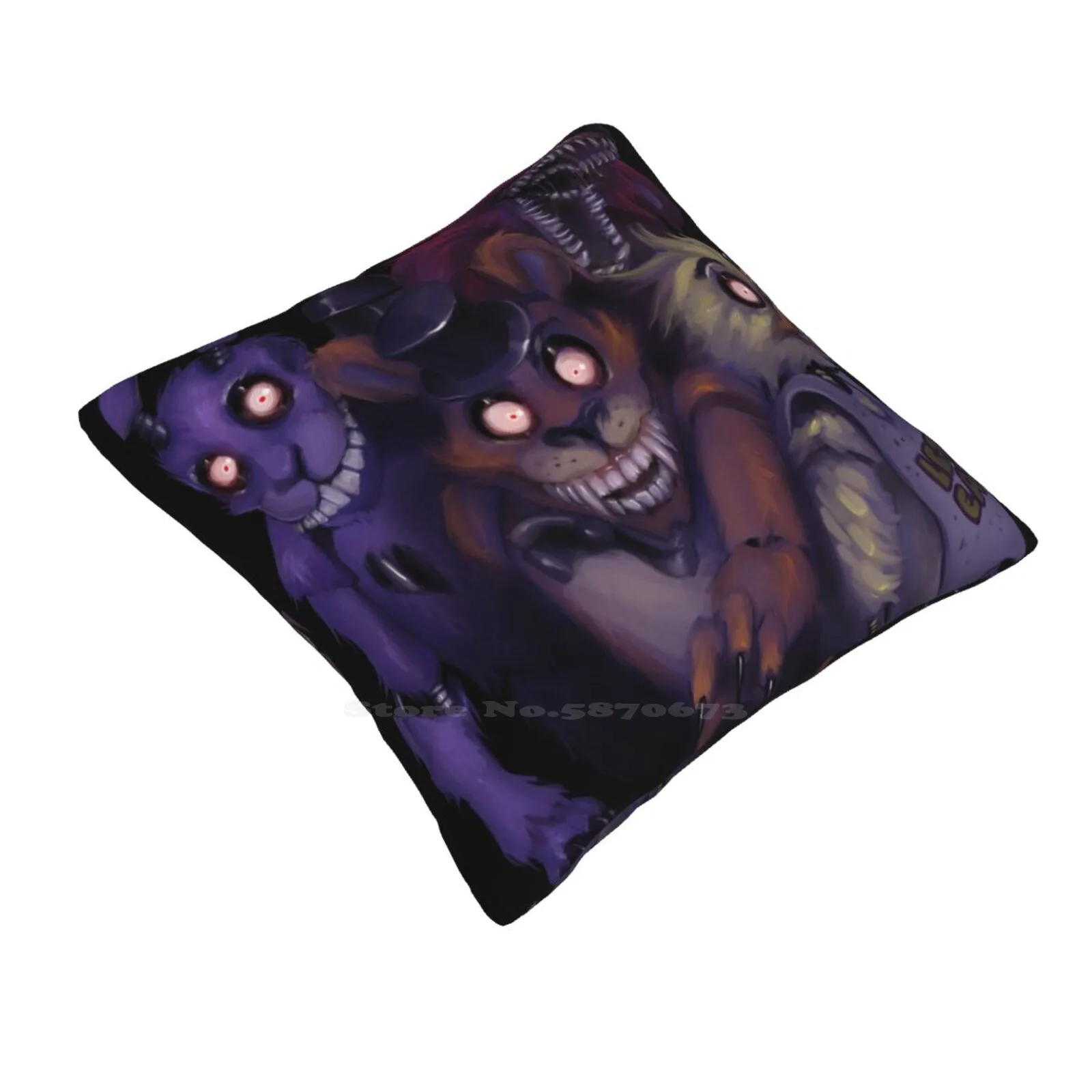 Five Nights At Red Eyed Robot Home Sofa Car Cushion Cover Pillowcase Fnaf Foxy Horror Sister Location Bonnie Exotic Butters