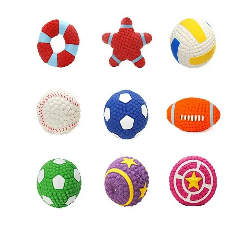 Squeaky Dog Toys Natural Latex Rubber Balls Durable for Small Medium Large Dogs Interactive Chew Fetch Play Dog Toy