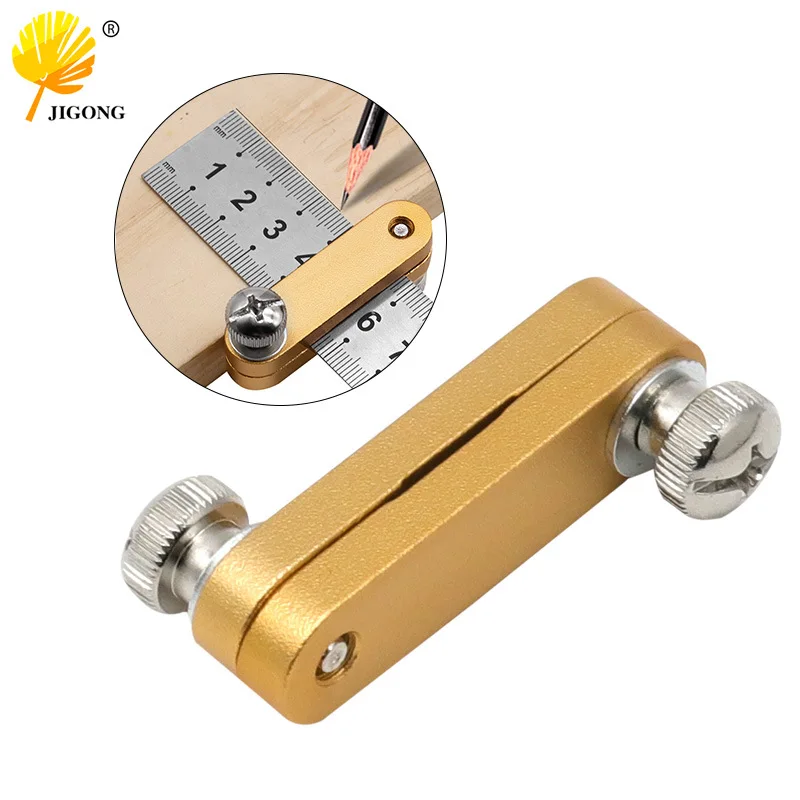 Steel ruler positioner, woodworking scribing  scriber steel limit adjustment positioning block