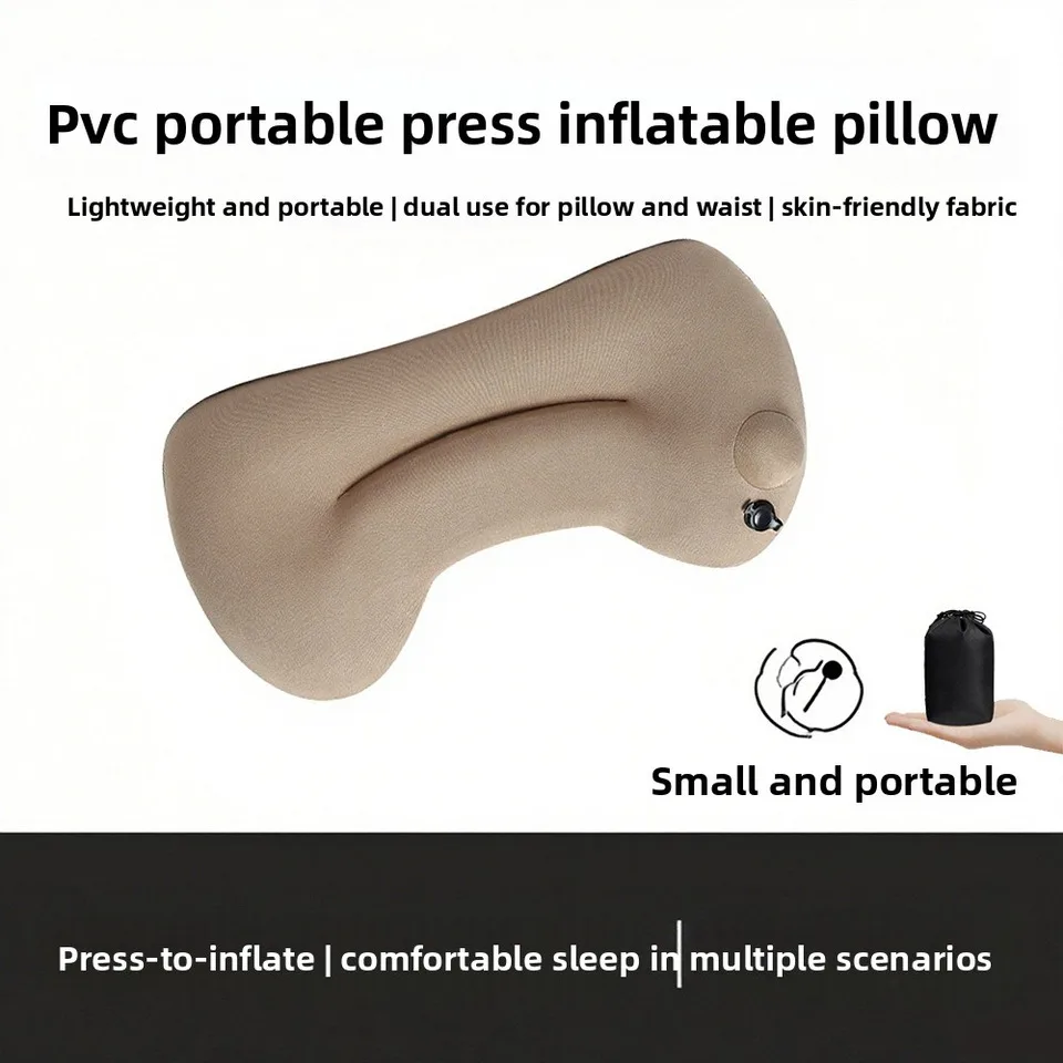 

Portable Foldable Storage Outdoor Inflatable Square Pillow For Travel And Office Use Press Inflatable Pillow Nap Cushion
