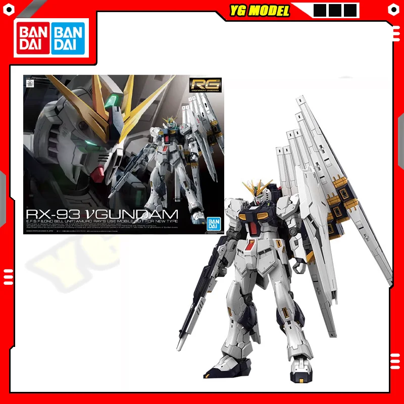 

Bandai Genuine RX-93VGUNDAM RG1/144 Anime Action Figure Robot Periphery Collectible Assembly Model Toy Ornaments Gift Children