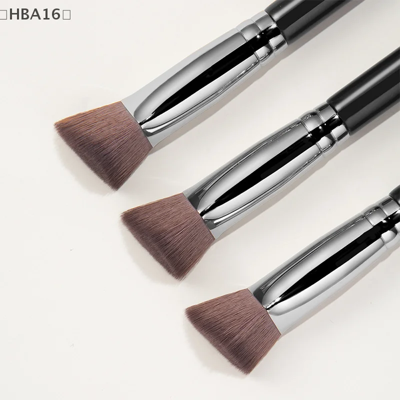 [HBA16] 나무 손잡이 파운데이션 컨실러 브러쉬 삼각형 프리미엄 컨투어 블러셔 브러쉬 완벽한 언더 아이 브러쉬