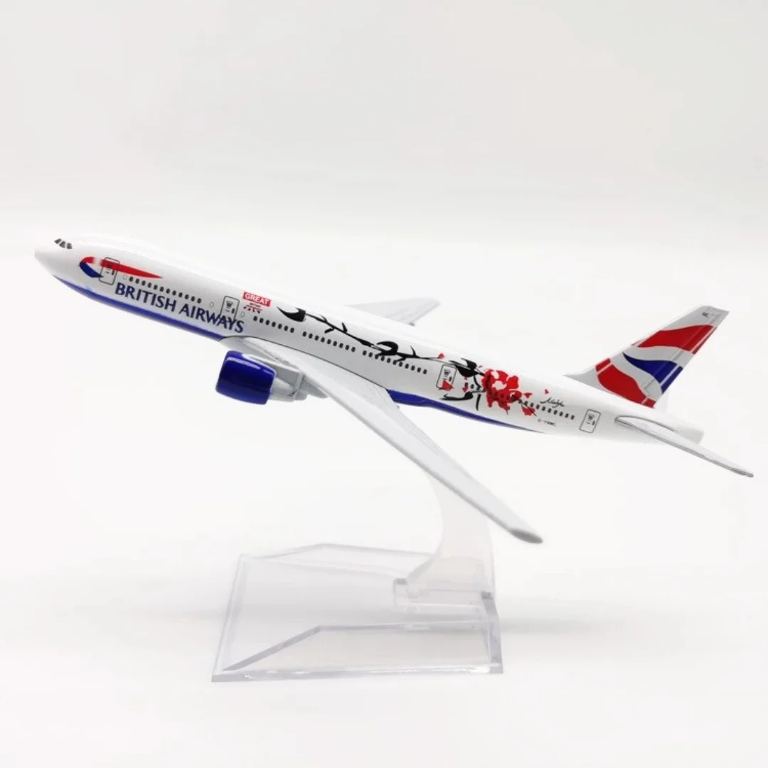 

16cm B777 British Plum Blossom Airways Aircraft Airplane Model Diecast Metal 1/400 Scale Planes Toy Plane For Children