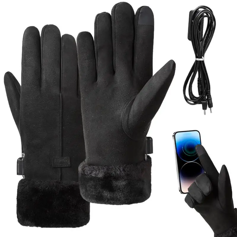 Rechargeable Heated Gloves Electric Hand Warmer Heating Gloves USB Rechargeable Hand Warming Gloves Multifunctional Hunting