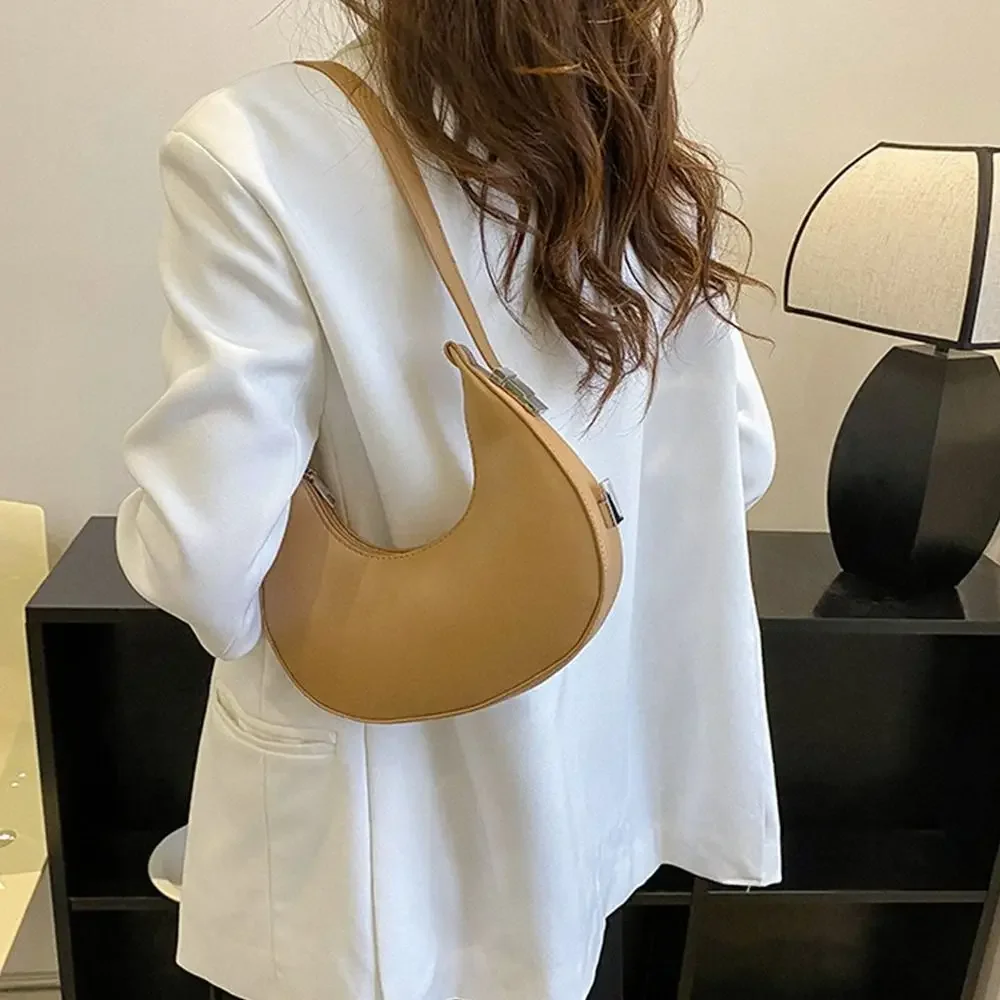 Bolso de mano de cuero PU para mujer, bolsa de un solo hombro, Simple, a la moda