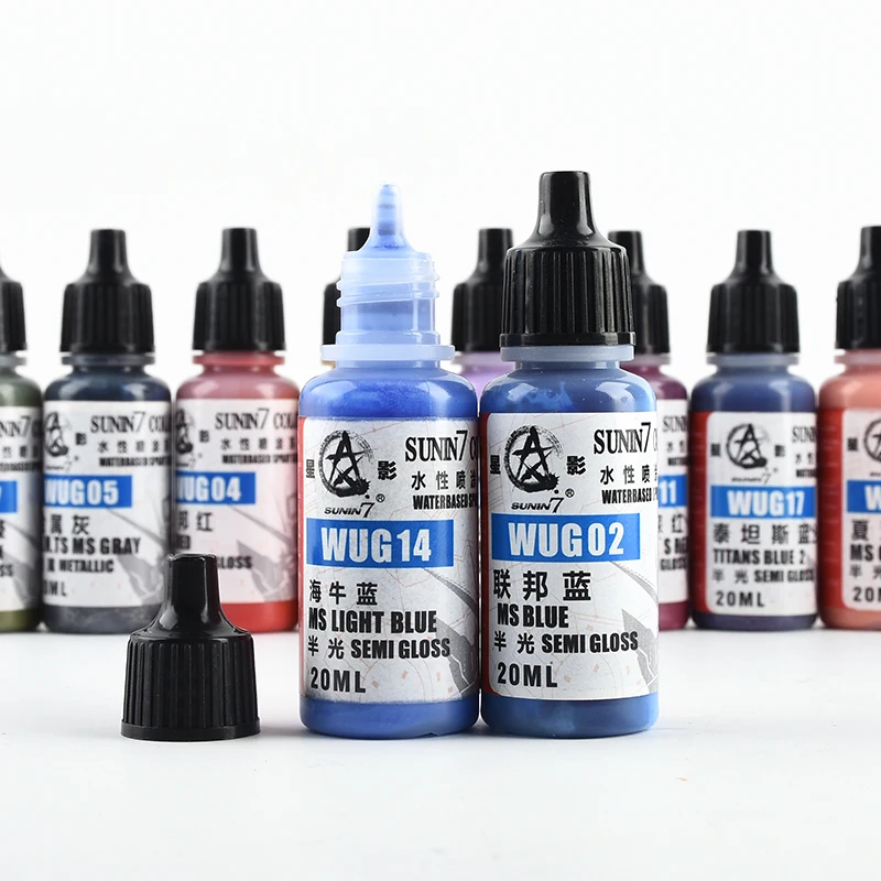 20ML WUG01-WUG17 Hobby น้ําสีเคลือบสีอะคริลิคสําหรับทหาร DIY ถังเรือเครื่องบินทหารชุดเครื่องมืออาคาร