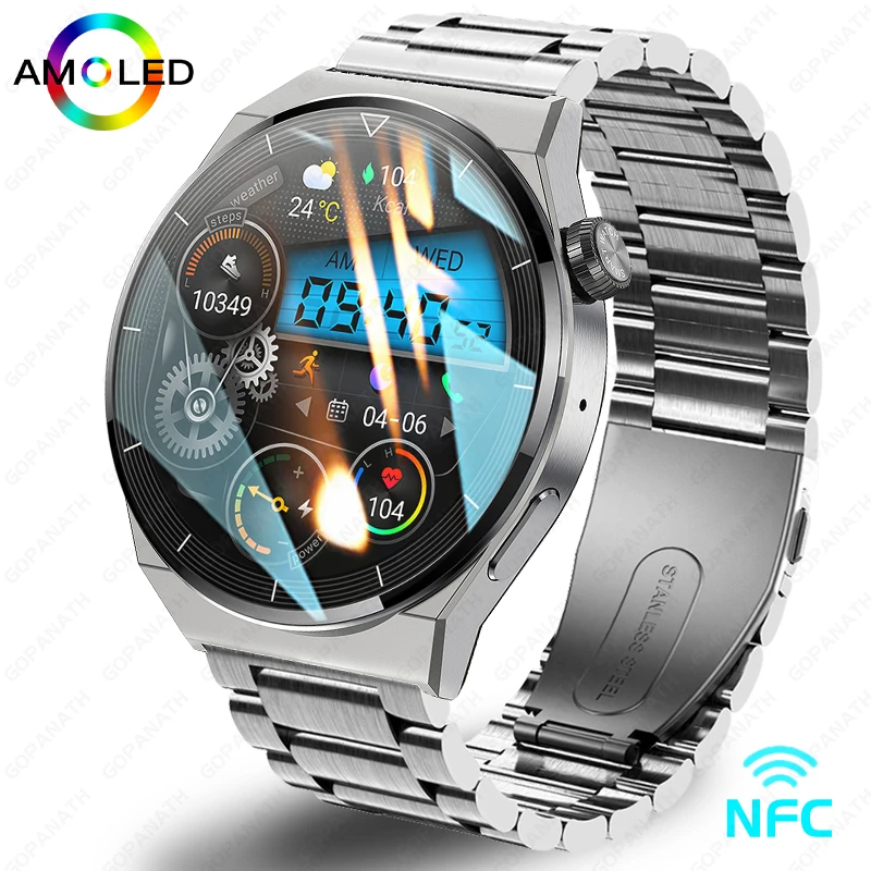 2023 Nieuwe Horloge Gt3 Pro Smart Watch Mannen Nfc Waterdichte Sport Fitness Tracker Bluetooth Call Smartwatch Man Voor Huawei Android