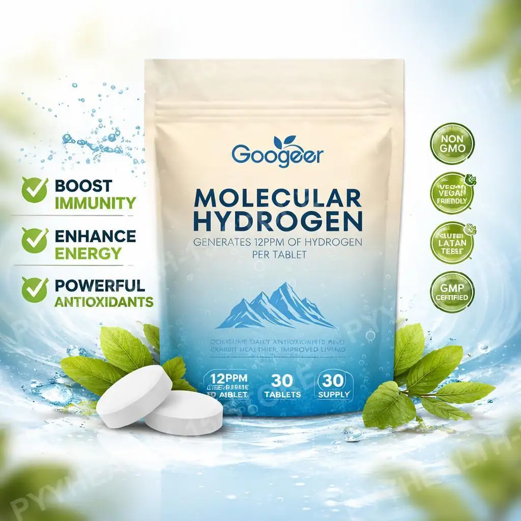 

Googeer Magnesium Tablets with Molecular Hydrogen for Daily Antioxidant Supply and Normal Bodily Functions Support, 30 Tablets