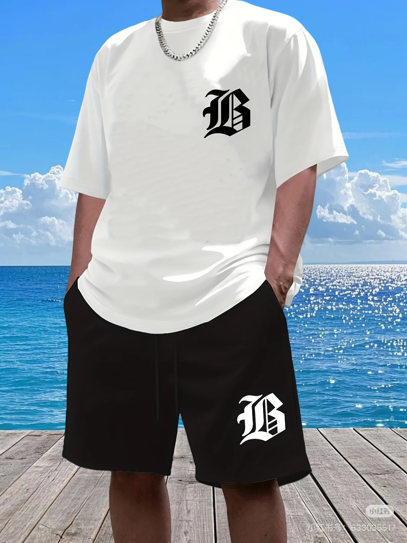 

2025 Summer Beach Vacation Short-sleeved Shorts Suit Adult Sports Fashion Street Leisure Men's Simple and Comfortable Suit