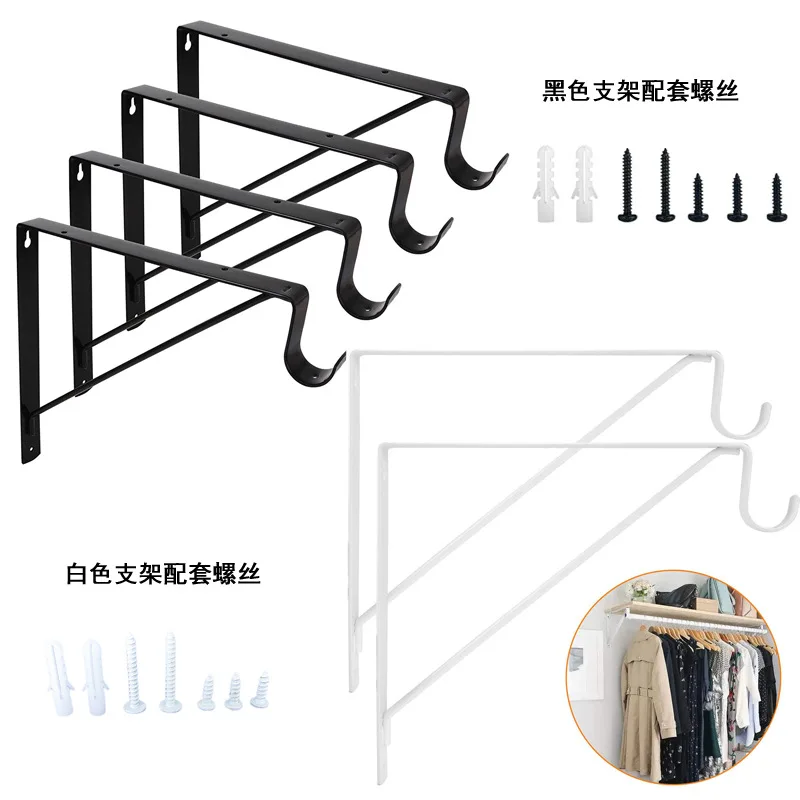 2PC Shelf Brackets Heavy Duty Iron Wall Support Frame whit Hanger for Table Work Space Saving DIY Furniture Hardware Accessories