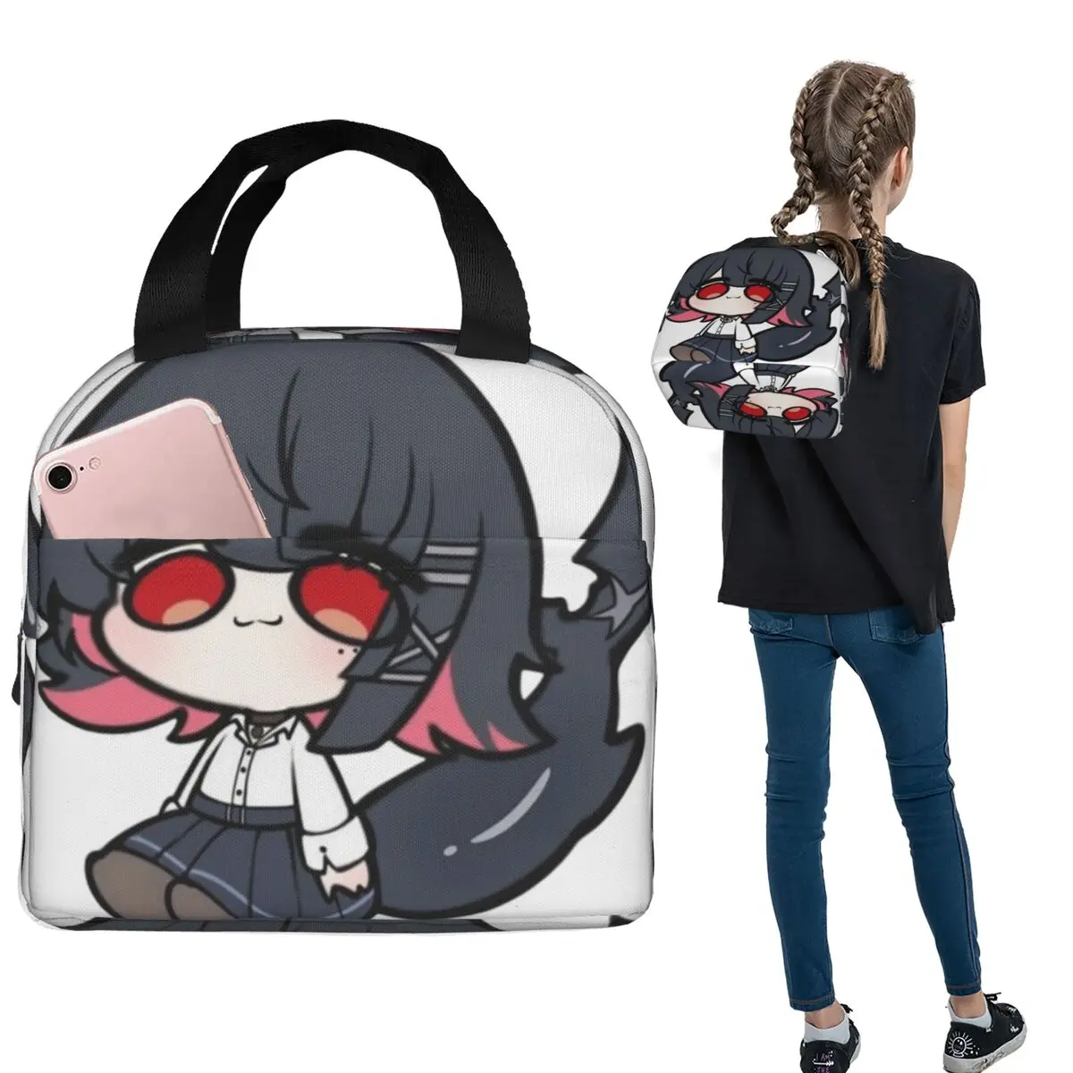 

Anime Zenless Zone Zero Chibi Ellen Joe Insulated Lunch Bag for Women Kids Portable Food Boxes Thermal Lunch Box Tote