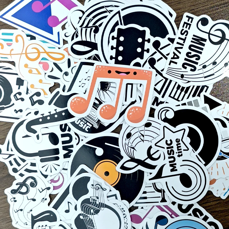50 قطعة من ملصقات الموسيقى المقاومة للماء من الفينيل لسجل القصاصات الموسيقية وملصقات الملاحظات الموسيقية لملصقات الموسيقى المقاومة للماء #5