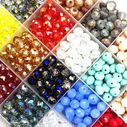 30pcs/lot 8mm Rondelle Austria faceted Crystal Glass Beads Loose Spacer Round Beads DIY Jewelry Making For Bracelet