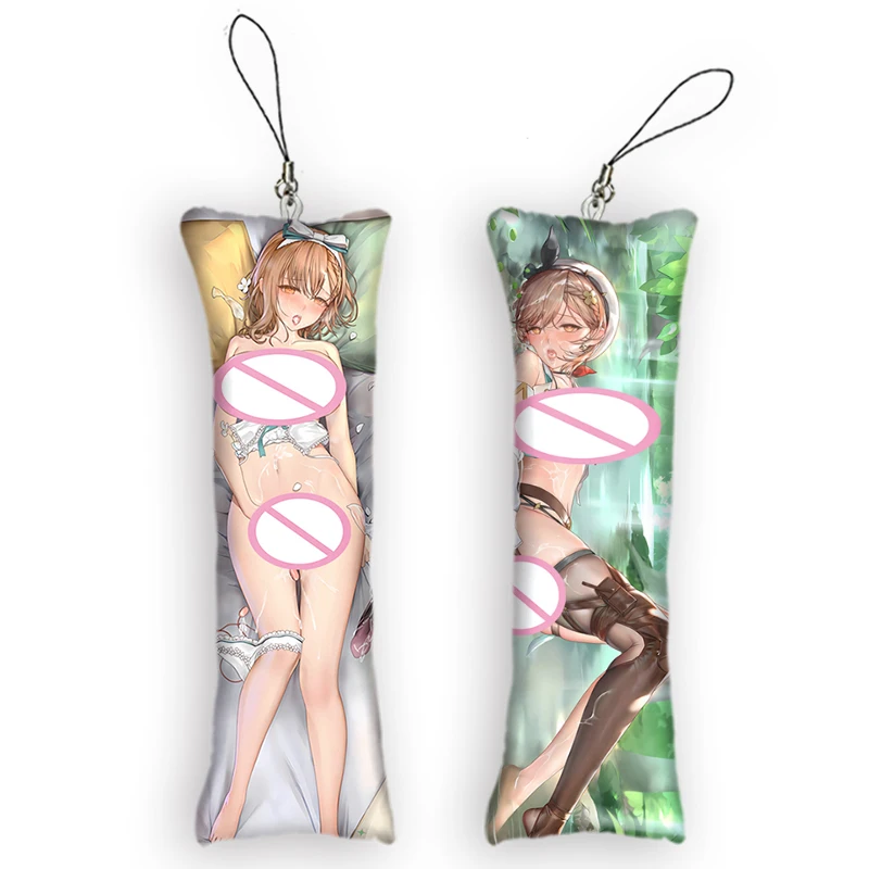 

Atelier Ryza Mini Dakimakura Key Ring Cute Anime Pendant Key Chain Accessories Small Pillow Bag Otaku Keychain Pendant Gift