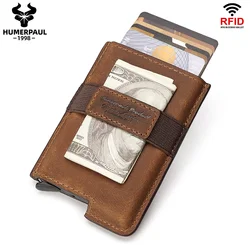 Wallet for Male Women Slim Minimalist Pop Up Credit Card Holder Wallet Anti-theft Front Pocket Metal Wallets with Money Clip