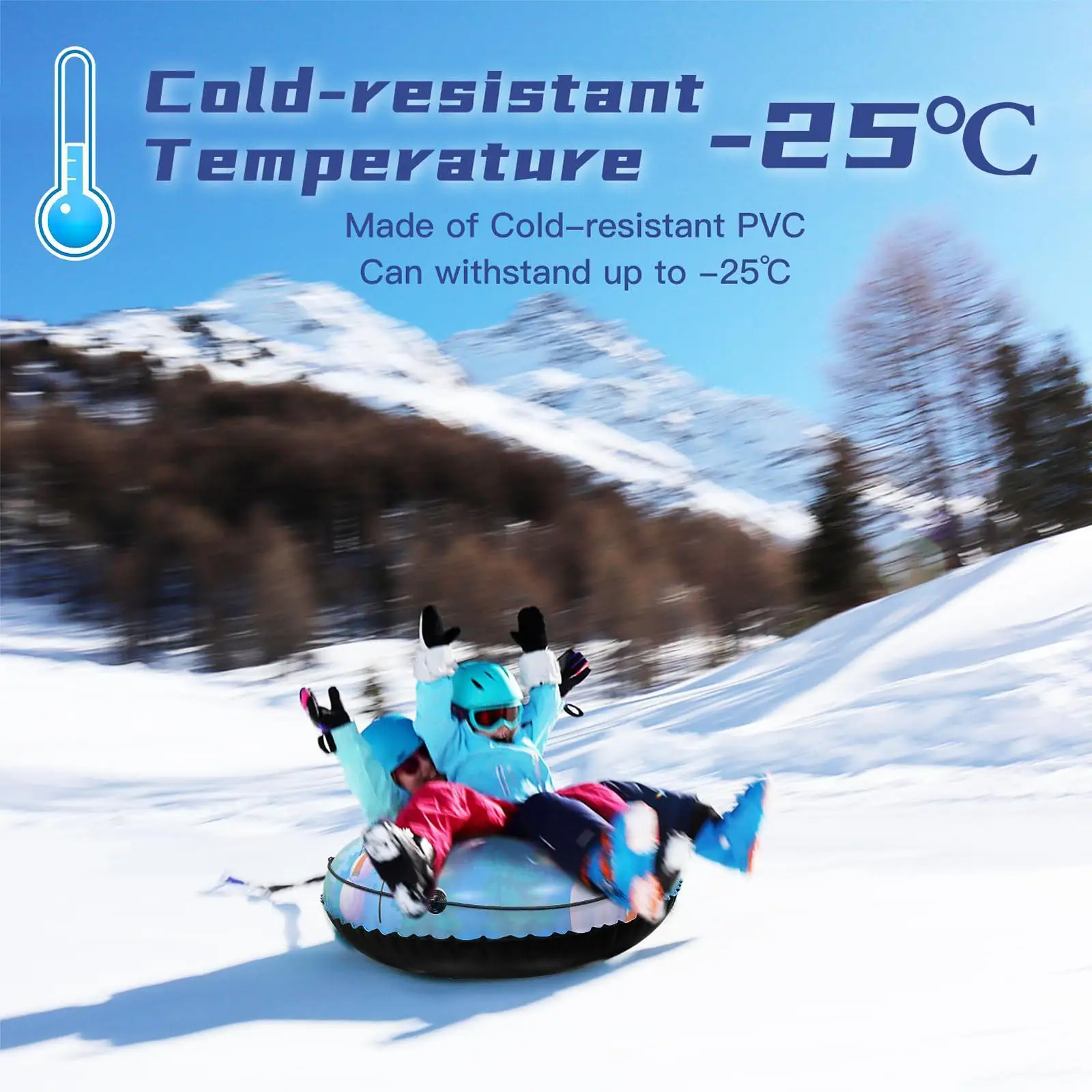 

Inflatable Snow Tube Kids Adults Children Winter Snow Tube Skiing Tube Inflatable Sled for Games Outdoor Holiday Party Birthday