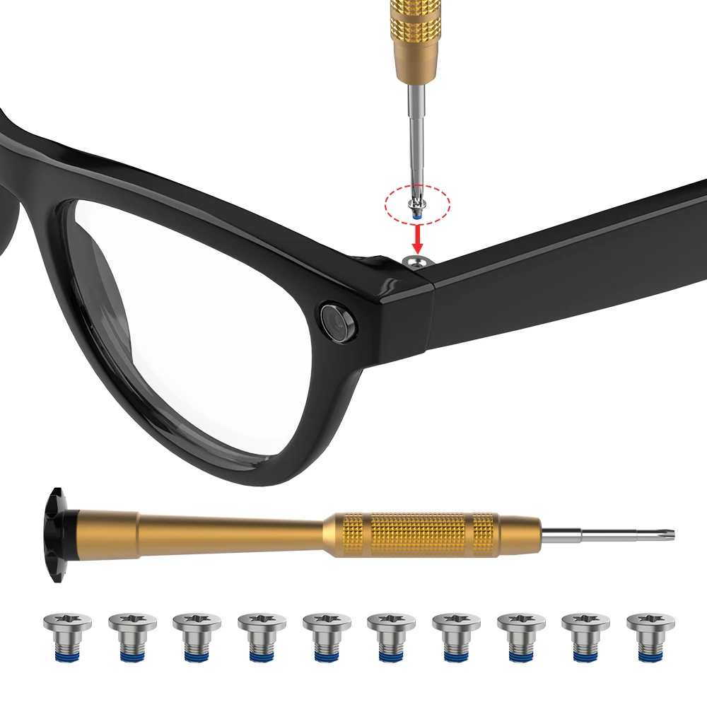 HIBLOKS Screwdriver and Screw Set For Ray-Ban Meta Wayfarer/Skyler/Headliner (Gen1/2) & Oakley Meta HSTN AI Glasses Accessories