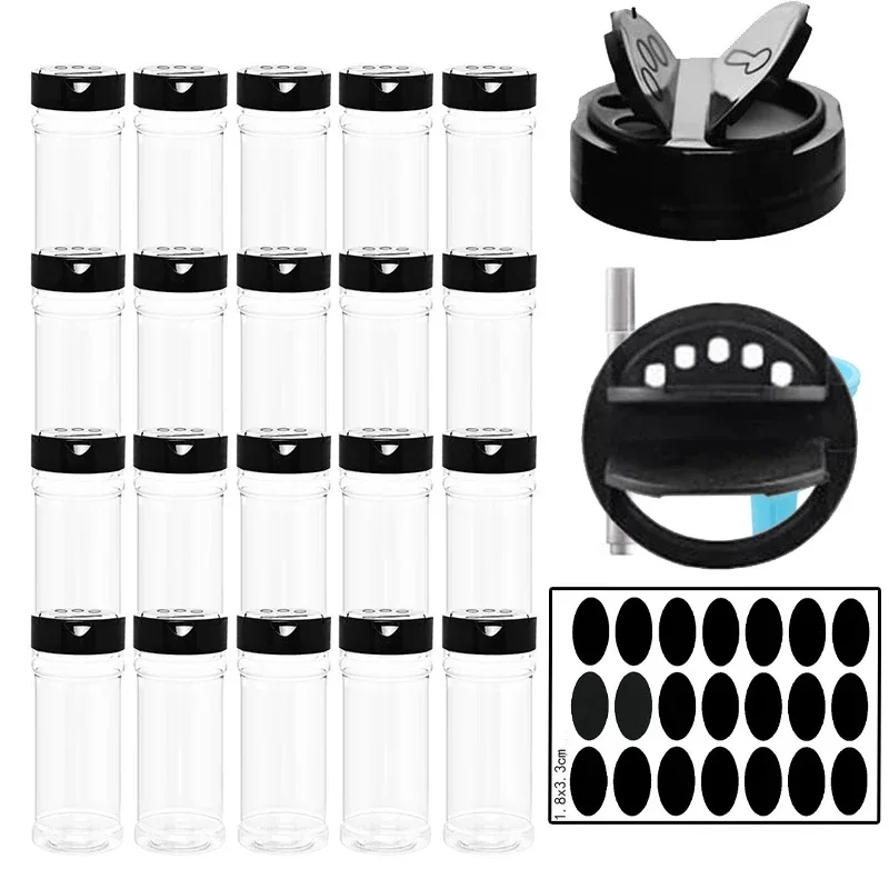 Spice Jars Set 5/10/15/20PC Jars for Spices Salt and Pepper Shaker Seasoning Jar Spice Organizer Plastic Barbecue Condiment