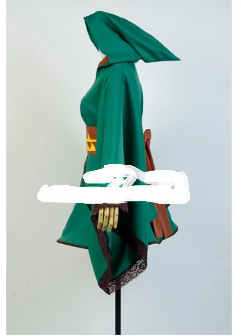 Link Cosplay Costume Japanese Anime Hero Yukata Kimono Robe Green Edition Fantasy Carnival for Adults