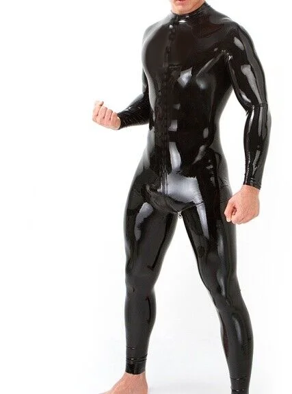 

Brand new latex rubber cosplay black tight fitting suit 0.4mm S-XXL - masquerade ball