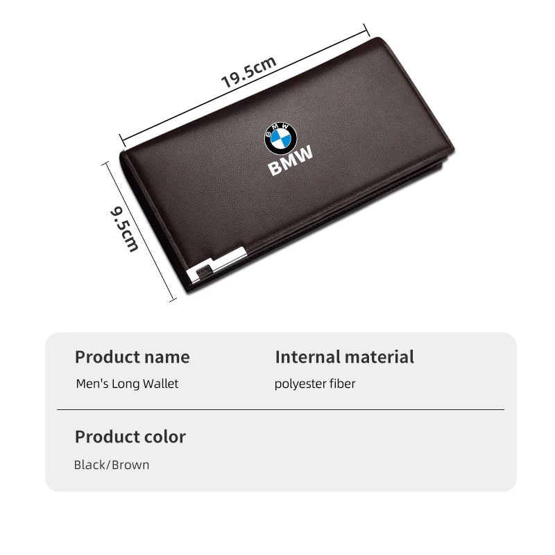 Leather Wallet Men Cash Credit Card Holder Checkbook Coin Pocket Purse For BMW 1 3 5 Series X1 X4 X5 X7 G20 G38 F20 F39 F48 E39