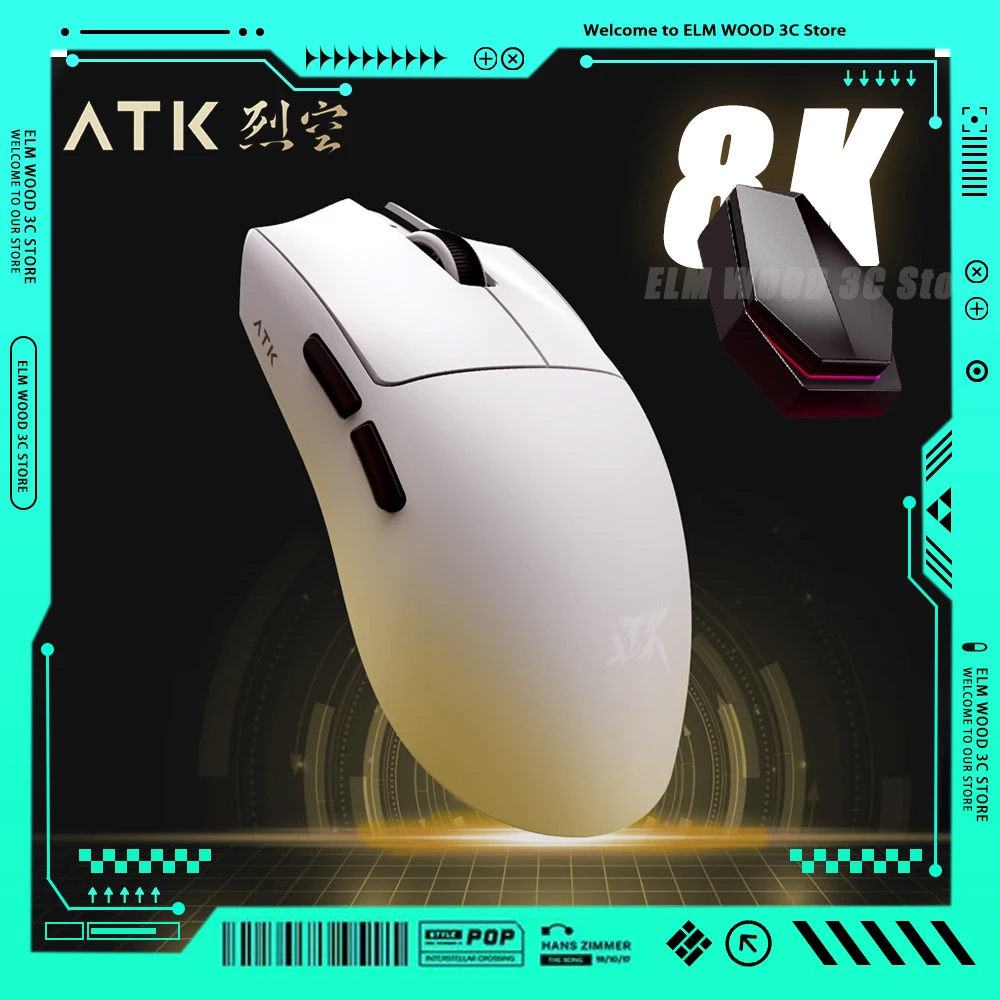 

ATK Liekong X1 Wireless Mouse Double 8K Dual Mode PAW3950 Sensor Smartspeed FPS Gaming Mouse Lightweight Ergonomics Pc Gamer