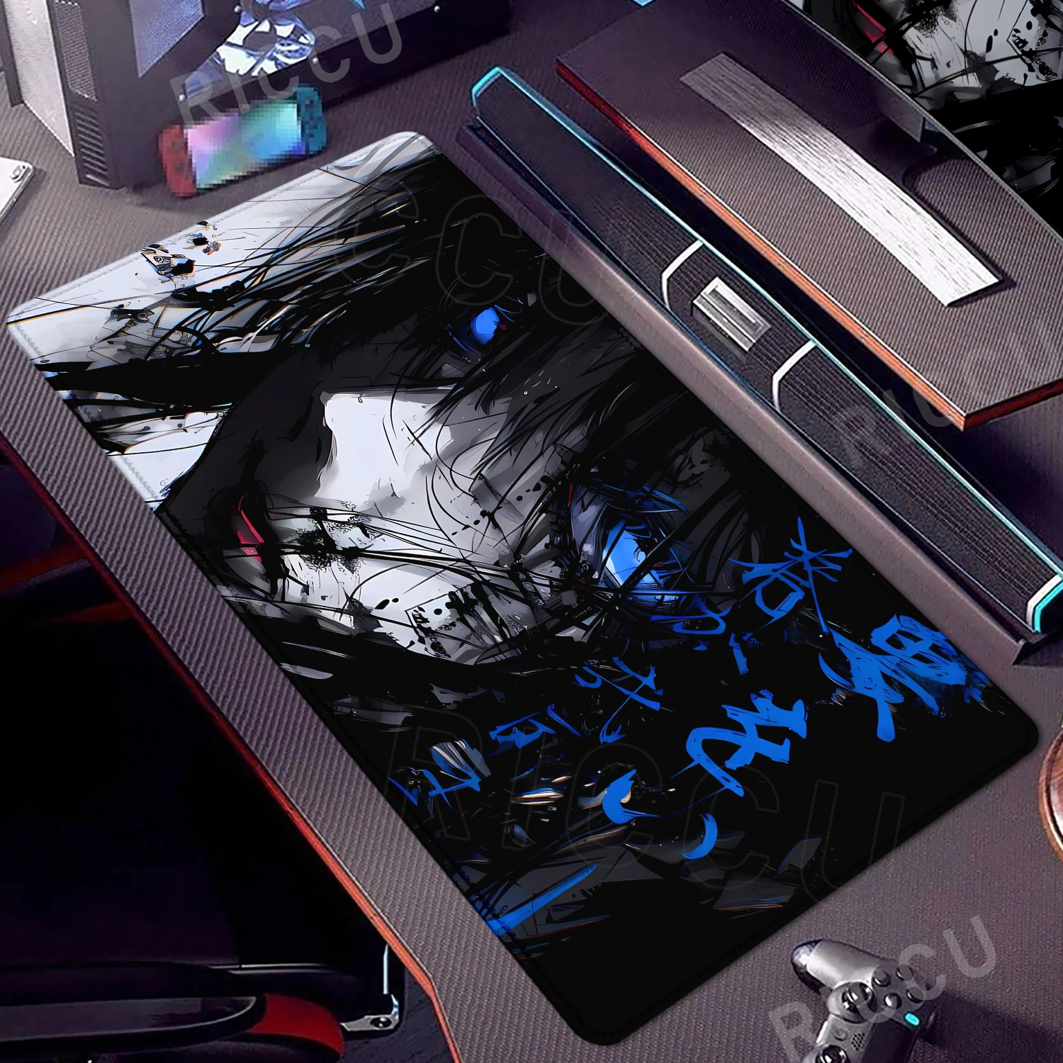 Эстетический коврик для мыши в стиле аниме для девочек, аксессуары для компьютерного игрового стола, 400x900 мм, большой коврик для мыши для геймера, удлиненный текстовый художественный коврик для стола, ковер