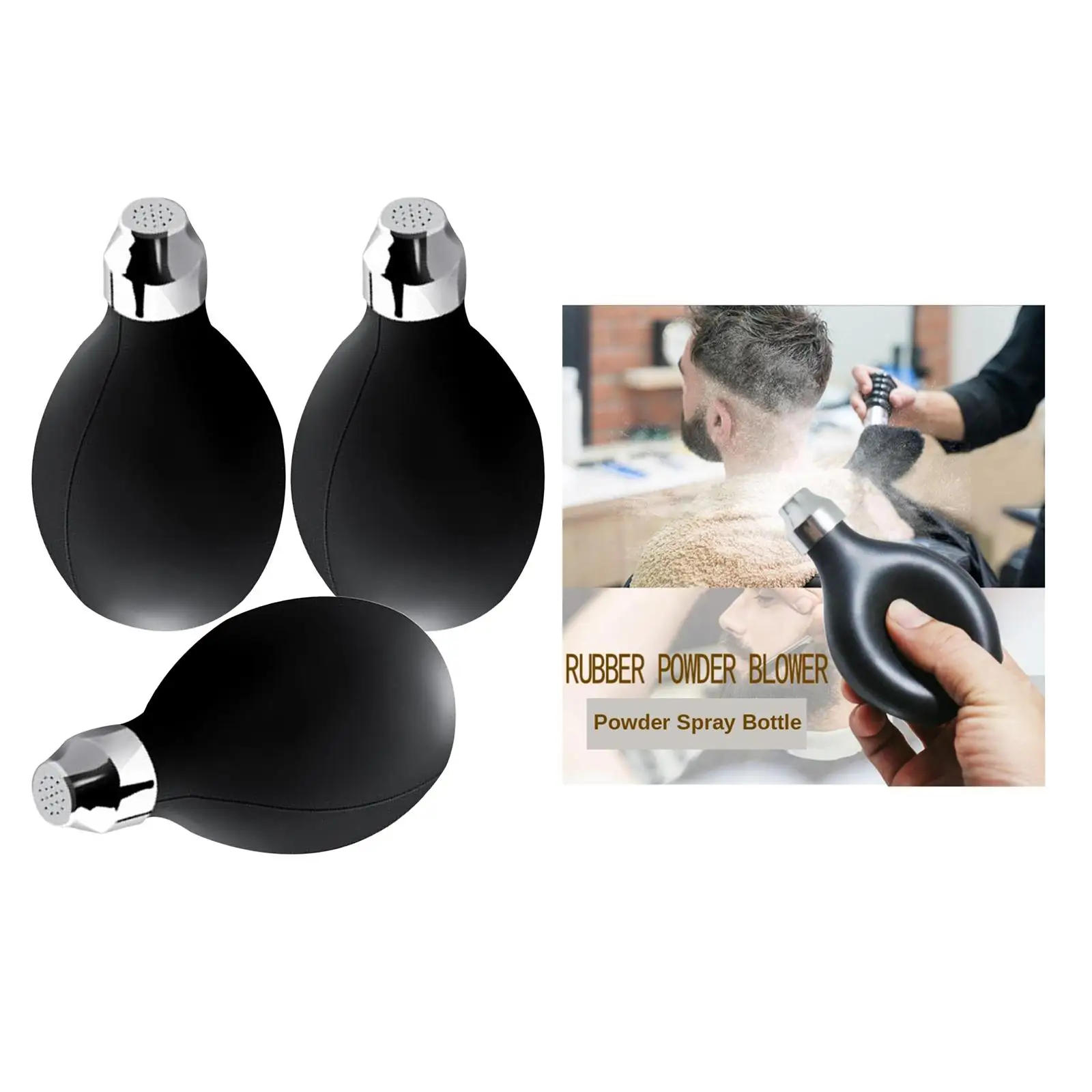 3x Talc Powder Blower Puffer Barbers Hairdressers Talcum Dispenser Bottle