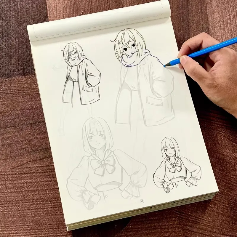 72 Pages Manga Tracing Book, Anime Character Sketching Drawing Pad, Learn to Draw Cartoon & Art Practice Book image 5