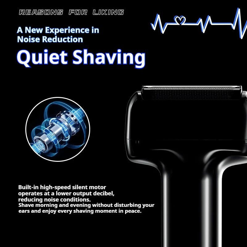 ماكينة حلاقة كهربائية T9 3 رؤوس عائمة 60 دقيقة ماكينة حلاقة لاسلكية للرجال شفرة رفيعة للغاية قابلة لإعادة الشحن عبر USB #3