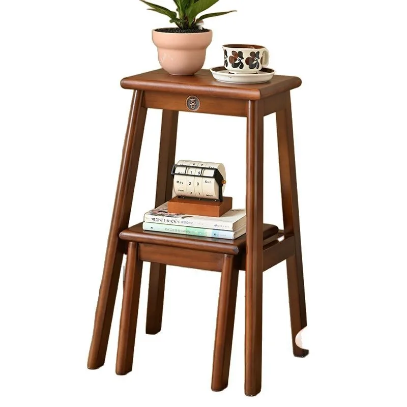 سلم من الخشب الصلب، سلم منزلي سميك قابل للطي، سلم تسلق، سلم متعرج، متعدد الوظائف، ثنائي الغرض #5