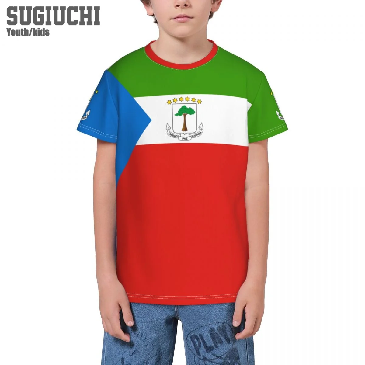 Custom Name Number Equatorial Guinea Flag Emblem 3D T-shirts For Kids Youth Boy/Girl Tees jersey Soccer Football Fans T shirt