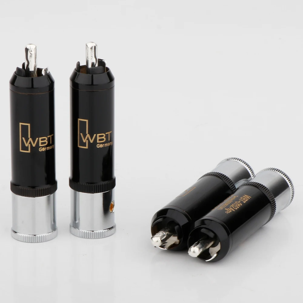 4pcs Dyslab WBT-0152AG WBT Nextgen Signature AG RCA Connector Plug With Pure Copper Silver Plated