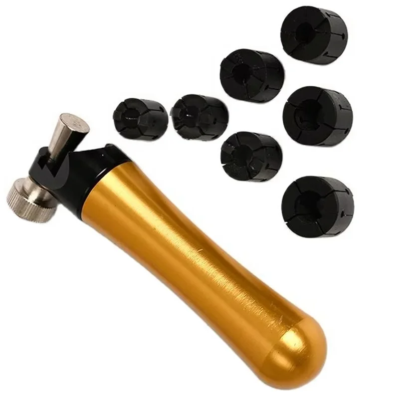 

【ADORN】Инструмент для установки ювелирных изделий, зажим для установки ювелирных колец с алюминиевой деревянной ручкой, набор для обработки ювелирных изделий с бриллиантами и камнями