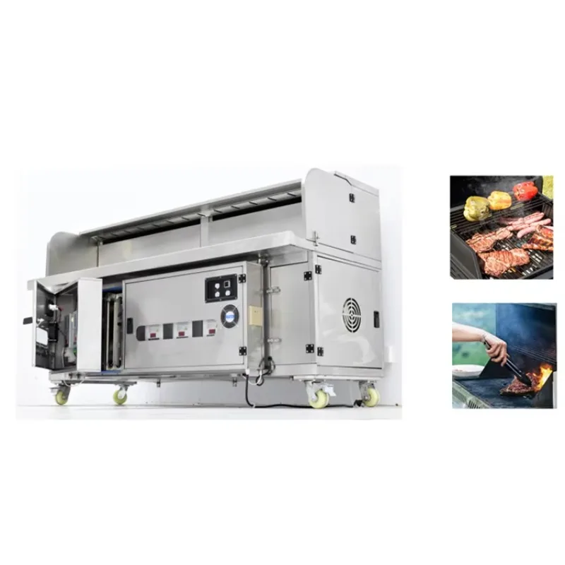 1.5m Barbecue Grill with Electrostatic Smoke Filter Ecology Unit 95% Filtration Kebab Lamb Smokeless BBQ Grills Machine XH