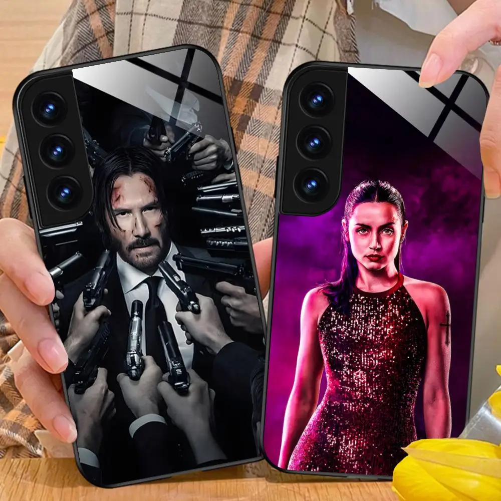 John Wick Dog Mobile Phone Case for Samsung Galaxy A56 55 54 53 52 51 36 35 34 23 16 15 5G Glass Colorful Cover Cover Luxury