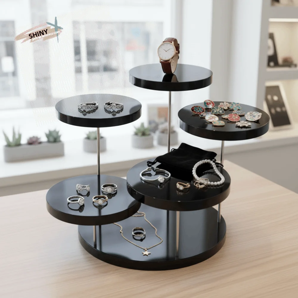 

Transparent Acrylic Display Stand 3-Layer Many Styles Multi-functional Display Stand White Black Acrylic Material Dessert Rack