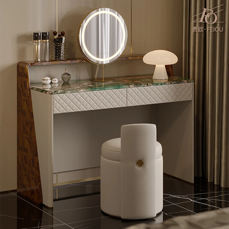 

European Organizer Vanity Table Bedroom Makeup Mirror Cabinet Dressing Table Women Cabinet Penteadeira Lounge Suite Furniture