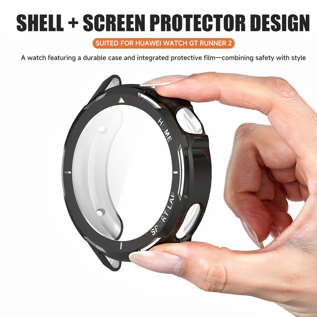 Full Protective Case Cover Shell For Huawei Watch GT Runner 2 Replacement Accessories Frame soft Cases 360 TPU Screen Protective