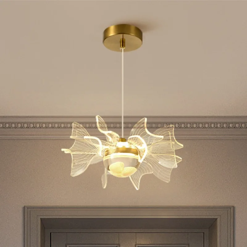 

Светодиодный подвесной светильник Nordic Kitchen, простая гостиная, спальня, прикроватная лампа, персонализированный подвесной светильник с акриловым цветком