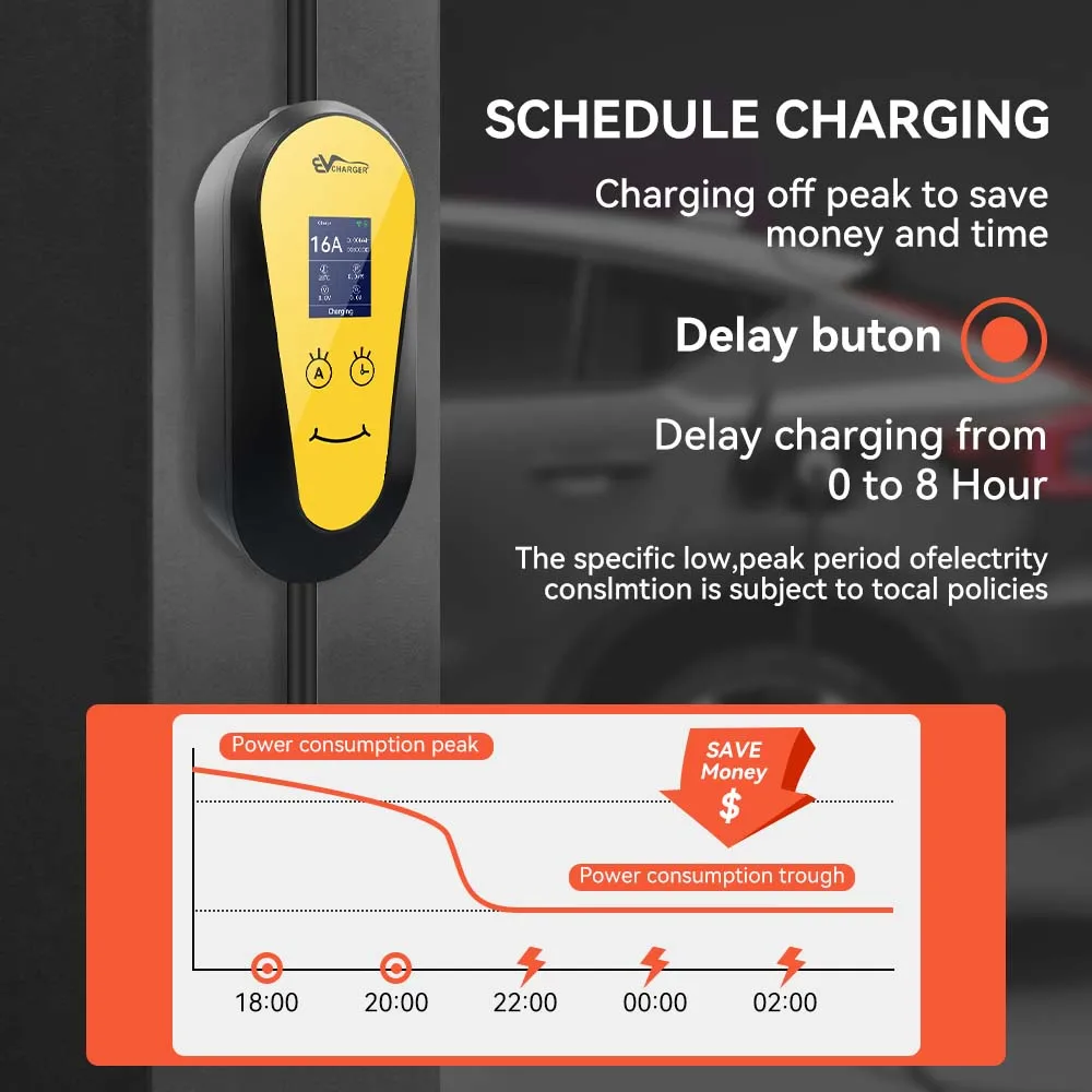 JDMEX 3.5KW TS-NACS EV Charger Portable With APP Control EVSE Charging 16A EVSE Wallbox Charger For Tesla Adjustable Current